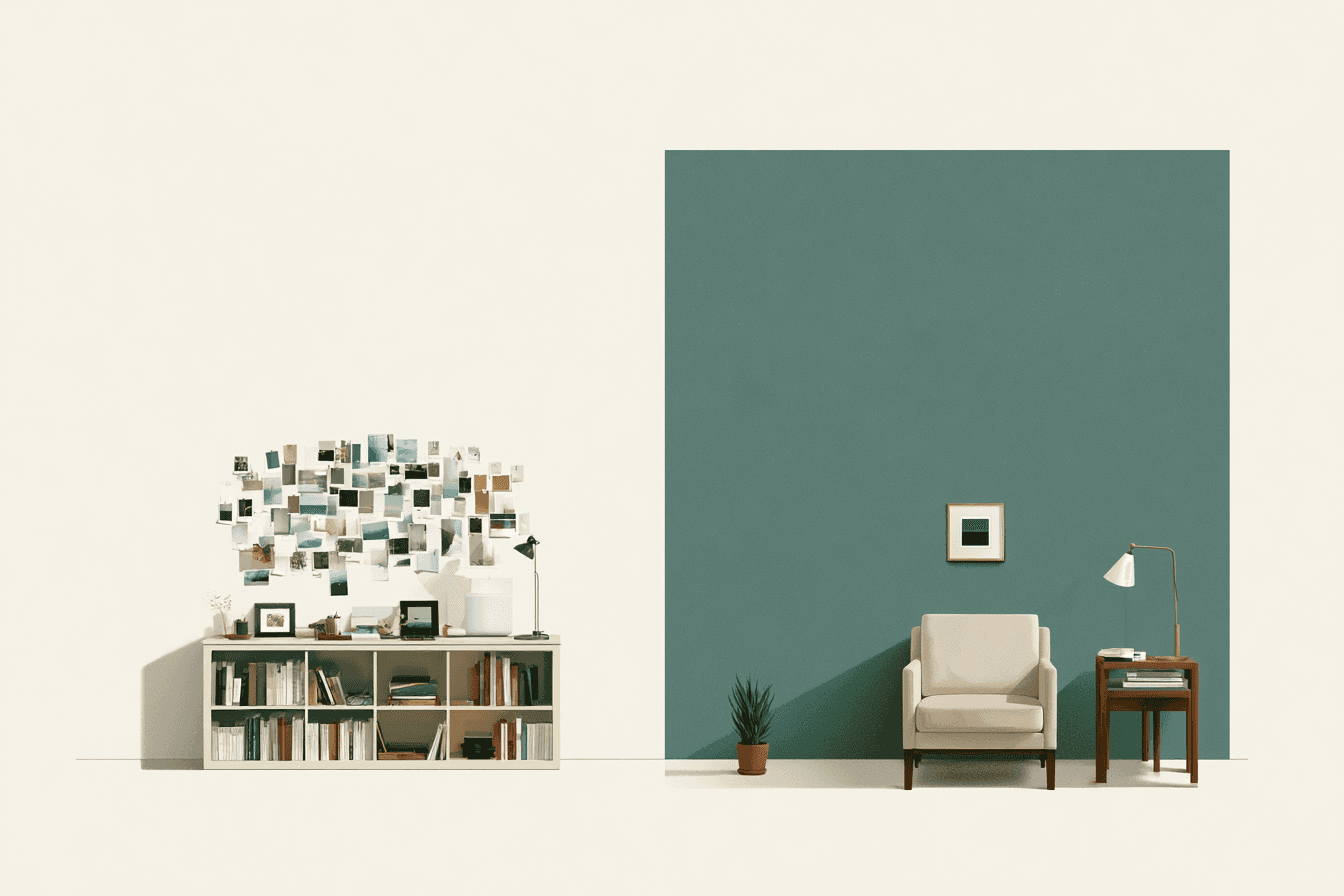 A cluttered feed and an orderly one sit side by side, showing the gap at a glance