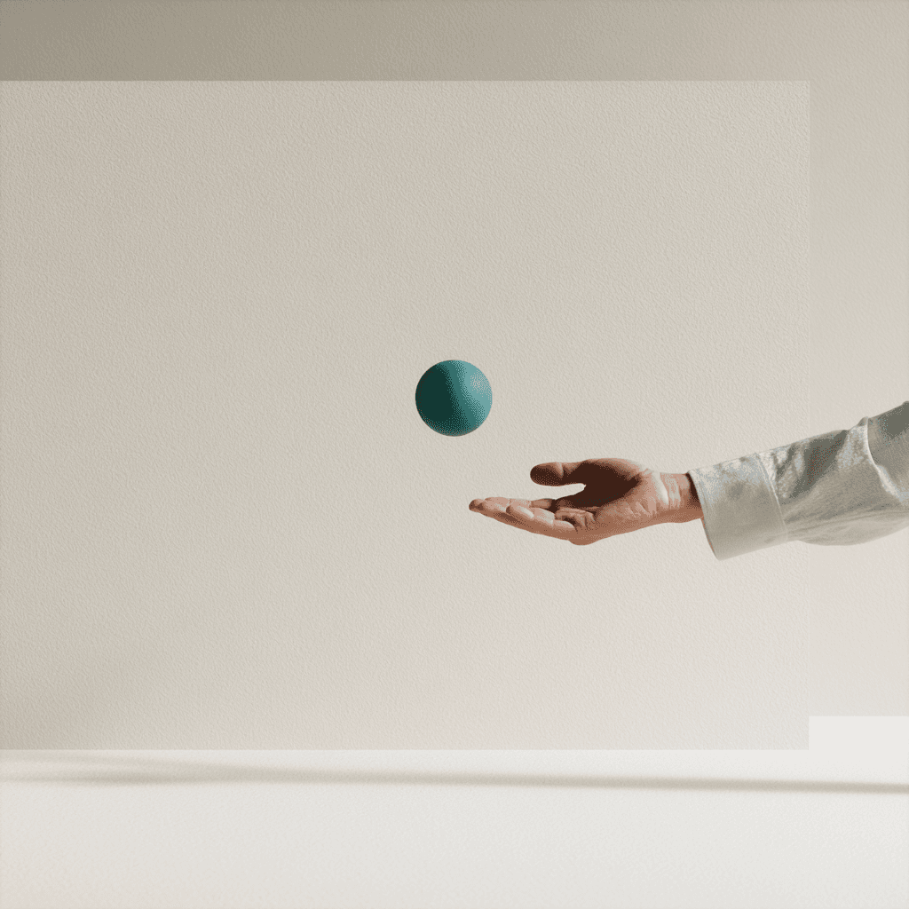 A human gesture and an automated flow converge at a single node, marking where collaboration begins